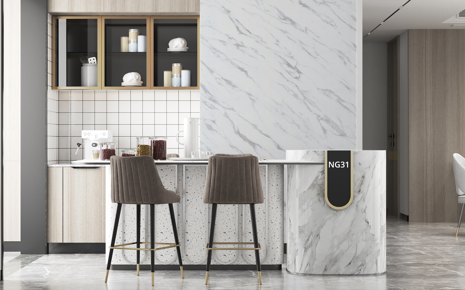 Cover Styl' NG31 Gloss White Marble